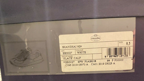 NIB Church's Shangai 929 Schuhe Weiße Herren-Sneaker 9,5 US (8,5 Prada) IT EEG027 