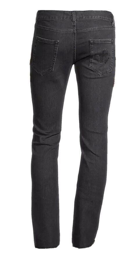 Neu mit Etikett: 550 $ Roberto Cavalli Graue Slim-Fit-Jeans für Herren, Größe 32 US 