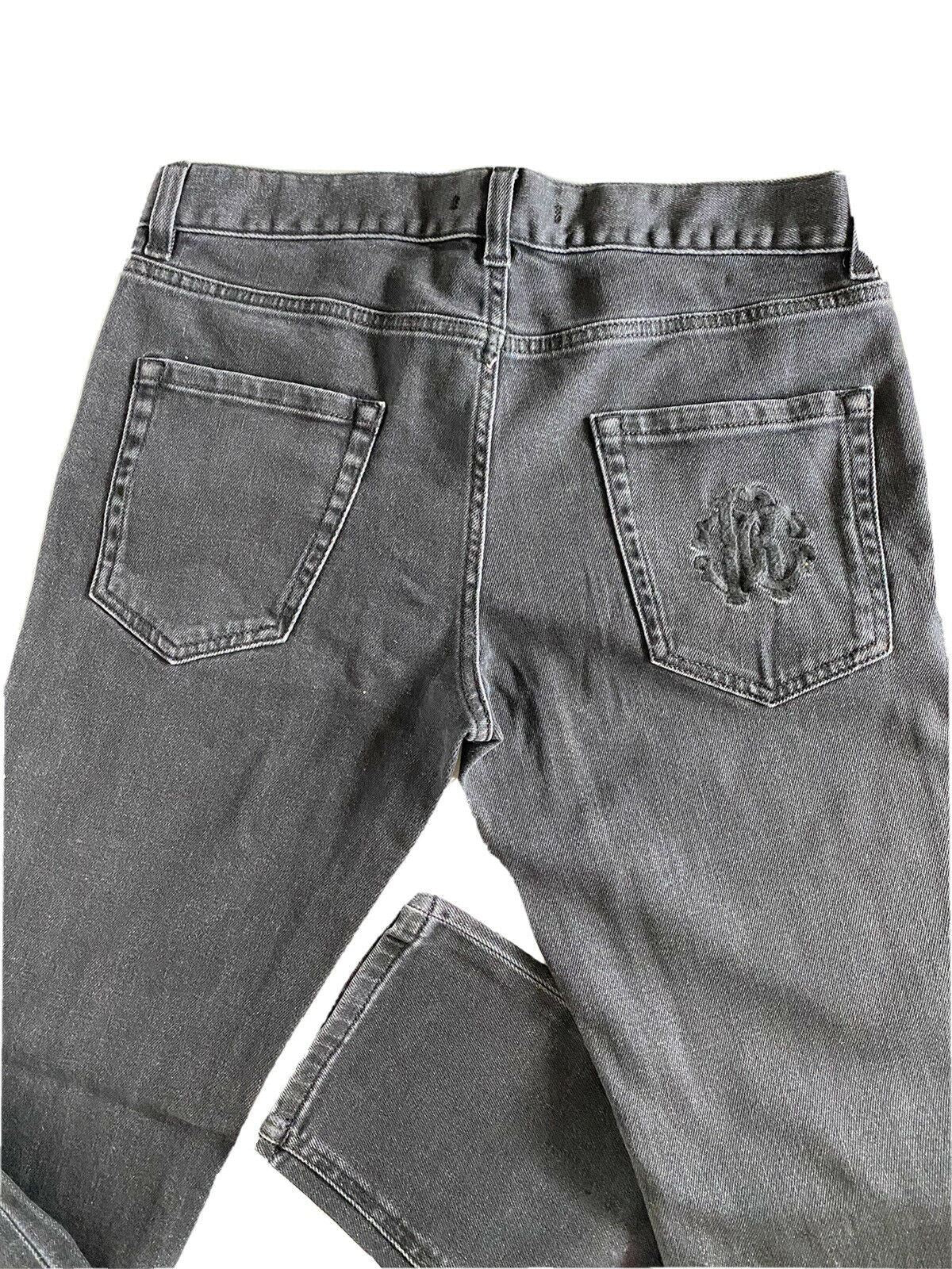 NWT $550 Roberto Cavalli Mens Gray Slim Fit Jeans Pants Size 32 US