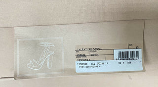 NIB MIU MIU Prada Plateau-Knöchelriemen-Sandalen aus Lackleder in Hellbraun 10 US 5XP808