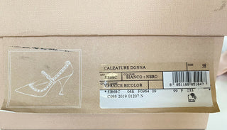 NIB MIU MIU PRADA Damen-Pumps aus weißem Lackleder mit Kitten-Absatz, 8 US 5I868C 