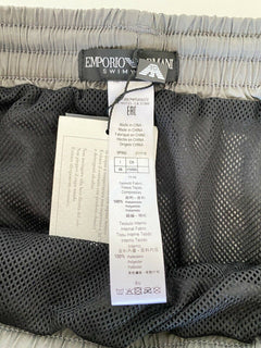 NWT $95 Emporio Armani  Men's Gray Swim Logo Shorts Size 48 EU (32 US) S 211118