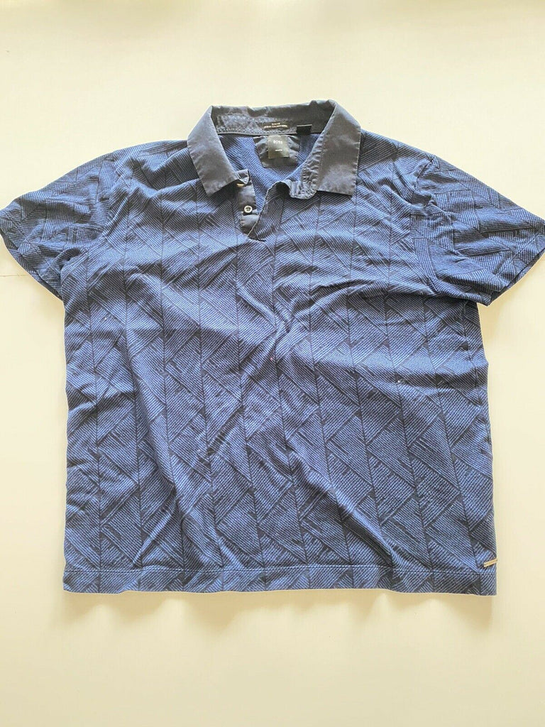 BOSS Hugo Boss Slim Fit Tailored Poloshirt XL (passt ML) Blau 