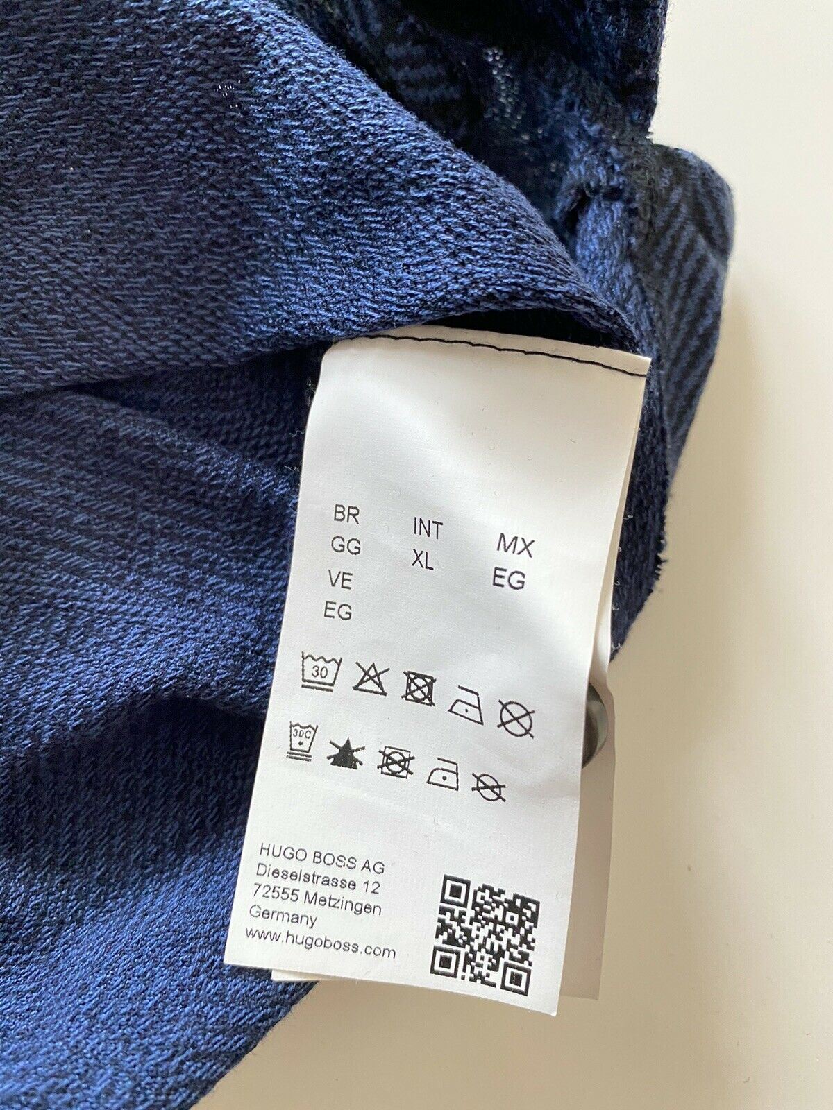 BOSS Hugo Boss Приталенная рубашка-поло приталенного кроя XL (подходит для ML), синяя 