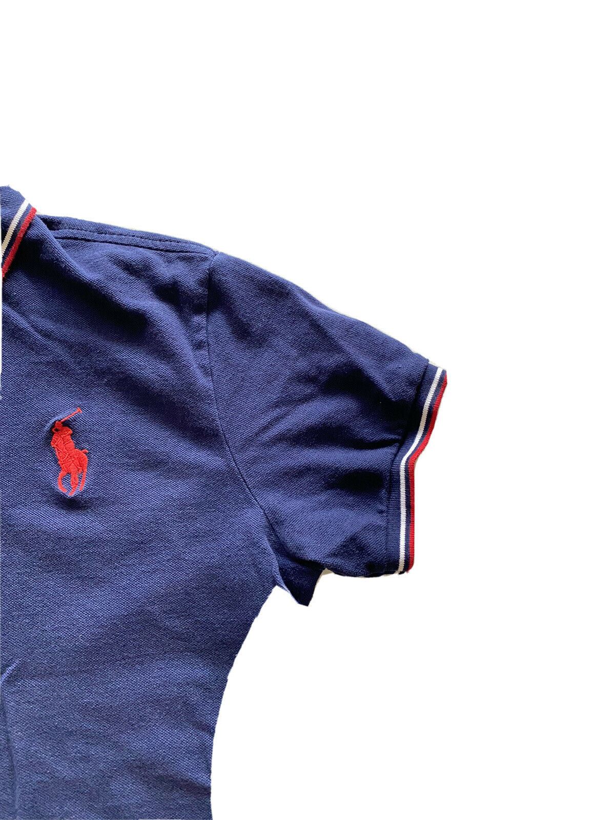 Polo Ralph Lauren USA Flag Custom Fit Polo Shirt L Blue