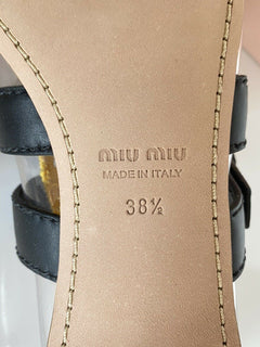NIB MIU MIU Damensandale mit transparenten und gelben Doppelbändern, 8,5 US 5F366C, Italien 
