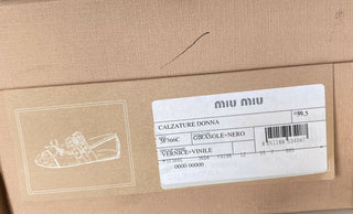 NIB MIU MIU Damensandale mit transparenten und gelben Doppelbändern, 9,5 US 5F366C, Italien 
