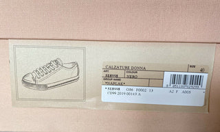 NIB Miu Miu Damen-Sneaker aus schwarzem Leder mit Metallkappe (40 Eu) 5E8998 IT 
