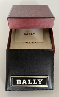 NEU MIT ETIKETT BALLY Bifold Bollen Herren-Geldbörse aus echtem Leder in Schwarz 6228985