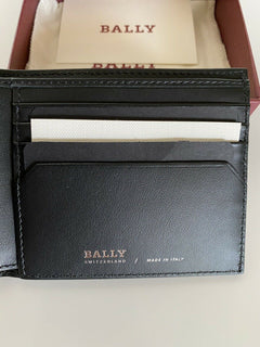 NEU MIT ETIKETT BALLY Bifold Bollen Herren-Geldbörse aus echtem Leder in Schwarz 6228985