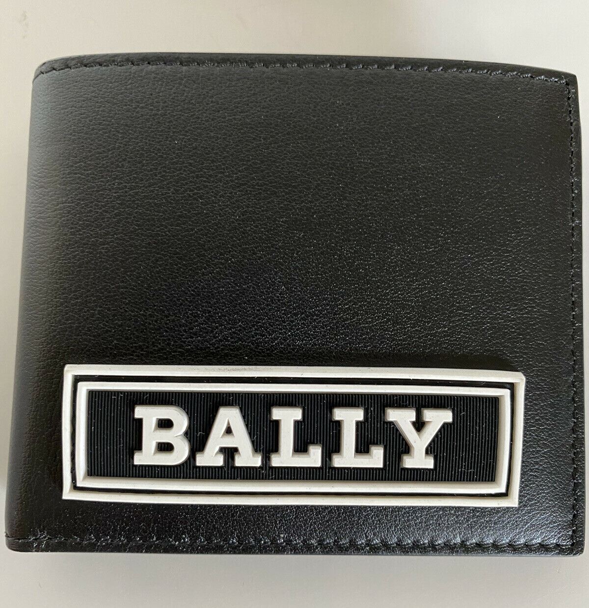 Мужской кошелек NWT BALLY Bifold Bollen из натуральной кожи, черный 6228985