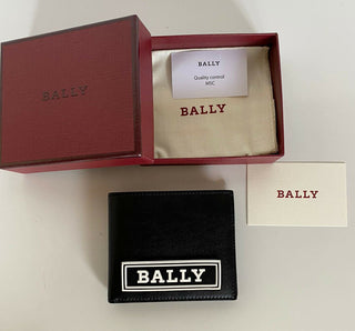 NEU MIT ETIKETT BALLY Bifold Bollen Herren-Geldbörse aus echtem Leder in Schwarz 6228985