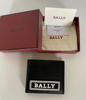 NEU MIT ETIKETT BALLY Bifold Bollen Herren-Geldbörse aus echtem Leder in Schwarz 6228985