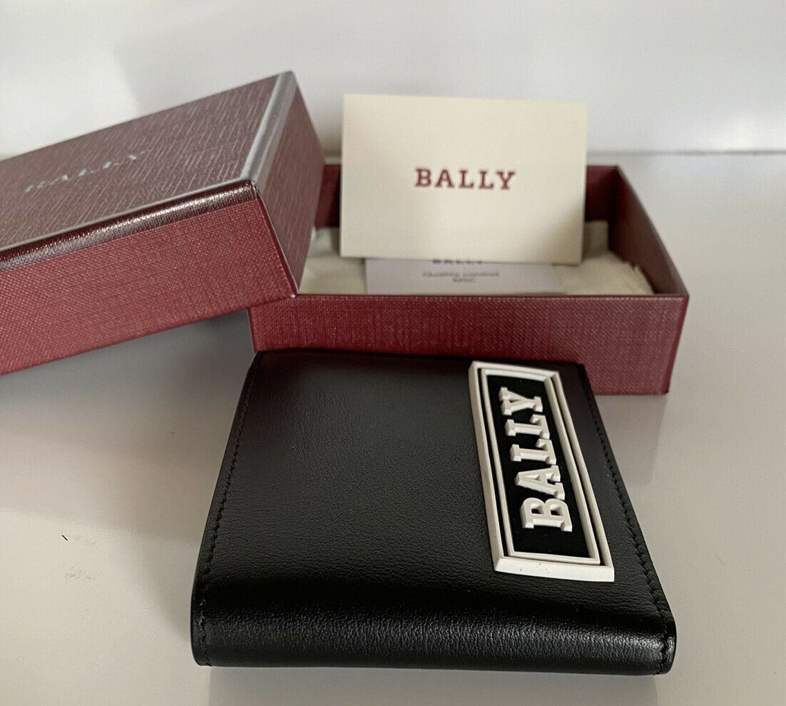 NWT BALLY Men’s Bifold Bollen Genuine Leather Black Wallet 6228985