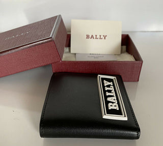 NEU MIT ETIKETT BALLY Bifold Bollen Herren-Geldbörse aus echtem Leder in Schwarz 6228985