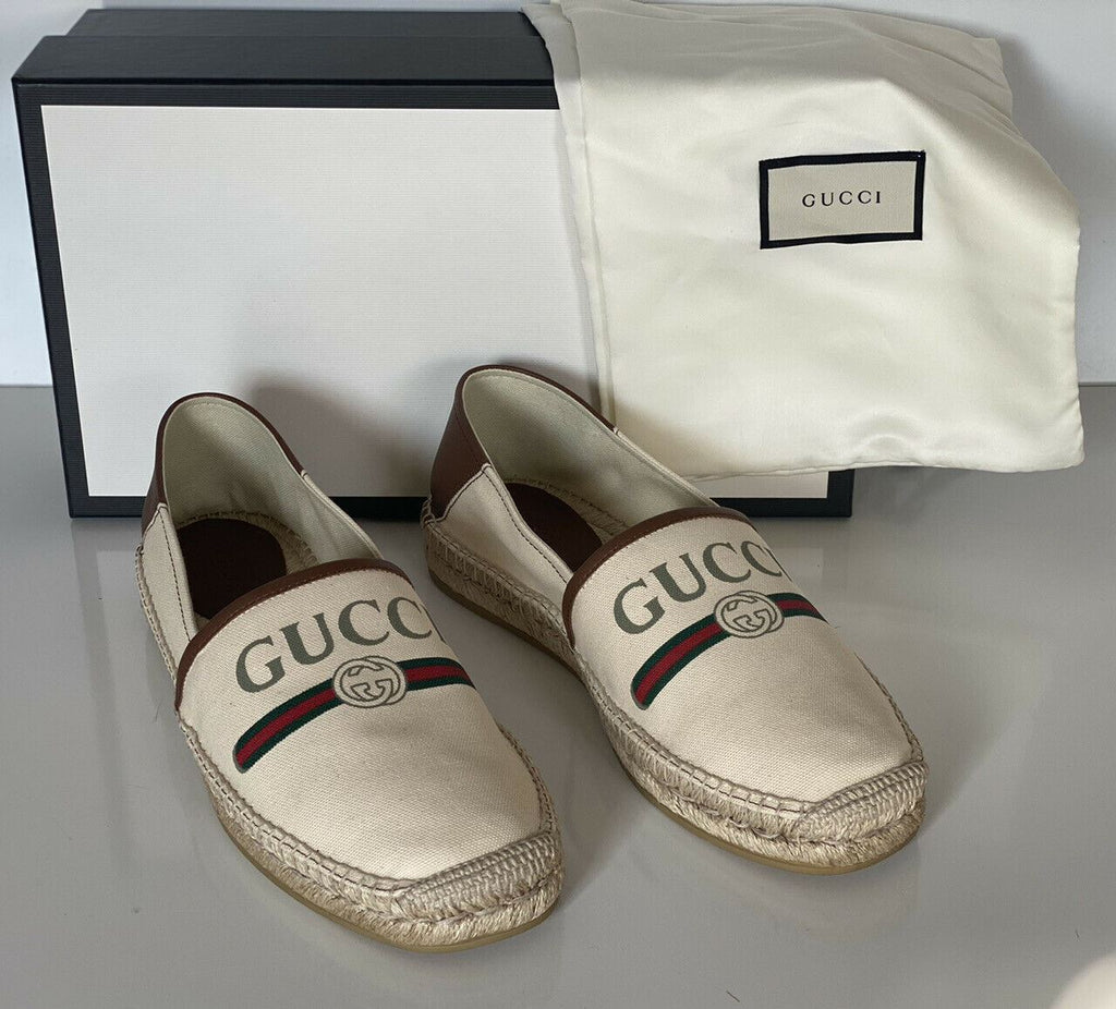 Neu mit Etikett: Gucci Herren-Espadrille mit klassischem Logo aus Canvas/Leder in Braun, 10,5 US IT 523203 