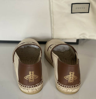 Neu mit Etikett: Gucci Herren-Espadrille mit klassischem Logo aus Canvas/Leder in Braun, 10,5 US IT 523203 
