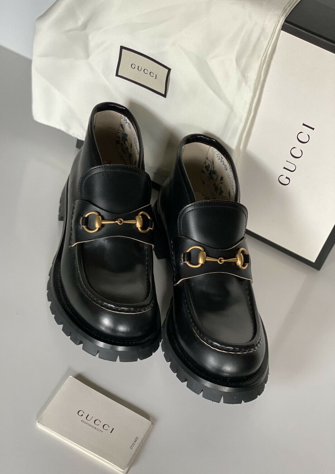 NIB $1750 Gucci Men Cordovan Leather Ankle Boots Black 11.5 US/11 UK 545280
