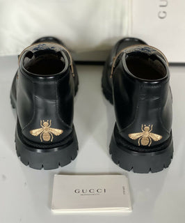 NIB $ 1750 Gucci Herren Cordovan Leder Stiefeletten Schwarz 11,5 US/11 UK 545280 
