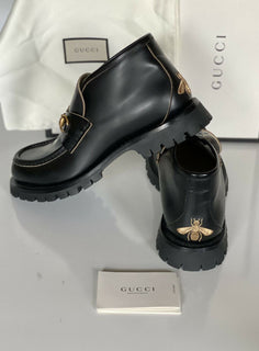 NIB $ 1750 Gucci Herren Cordovan Leder Stiefeletten Schwarz 11,5 US/11 UK 545280 