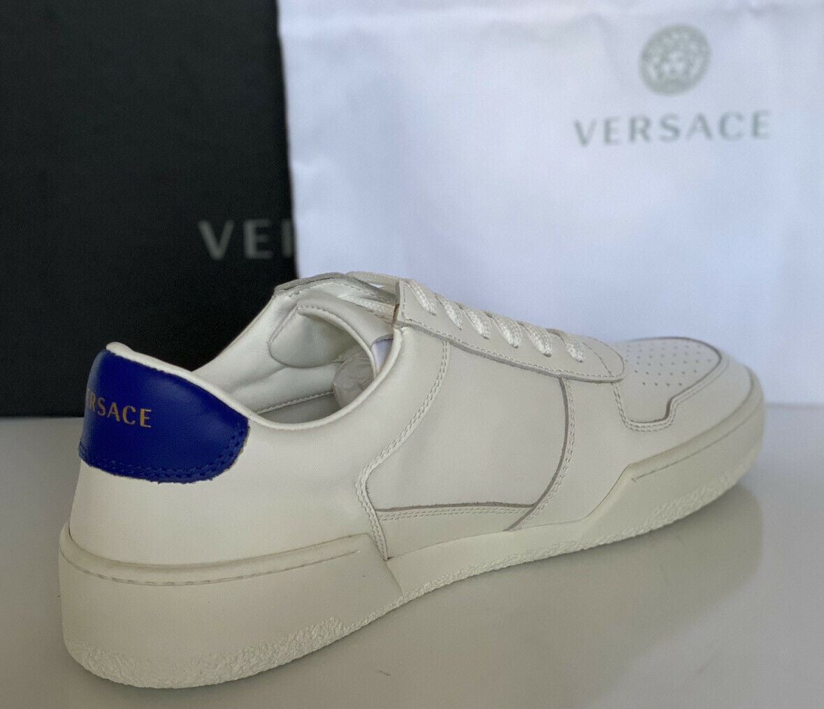 NIB $495 Versace Men's White Leather Sneakers 8 US (41 Euo) Italy DSU7843