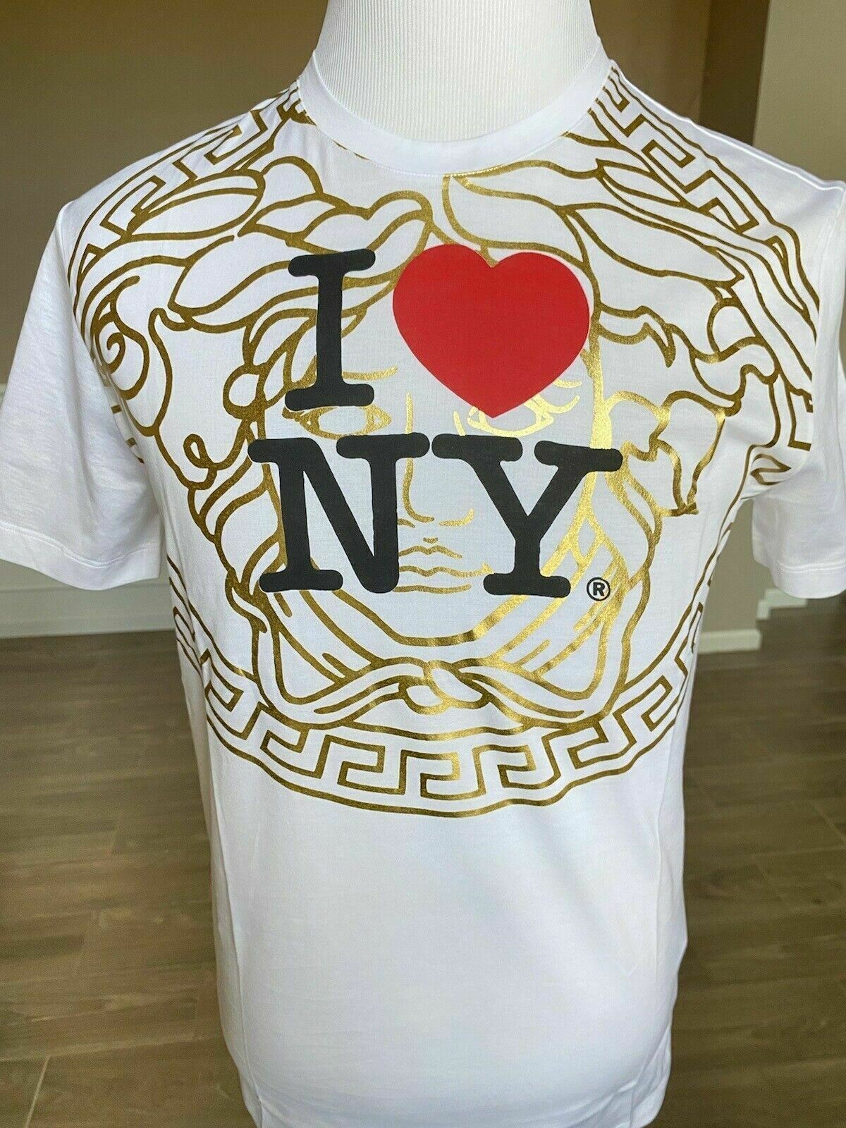 NWT450 Versace Белая футболка с принтом I Love NY 4XL, сделано в Италии A84109 