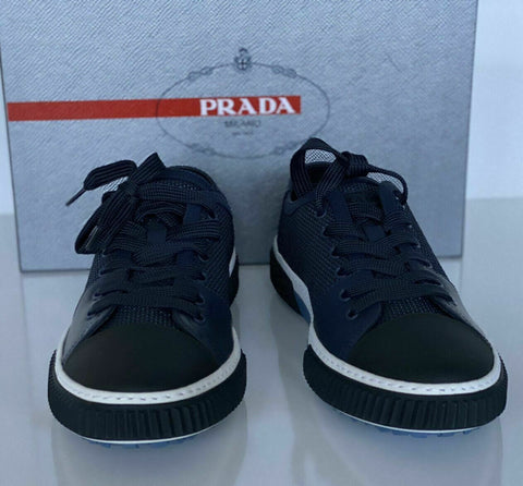 NIB PRADA Herren-Sneaker aus blauem Leder/Nylon, 8 US (Prada 7) 4E3058 