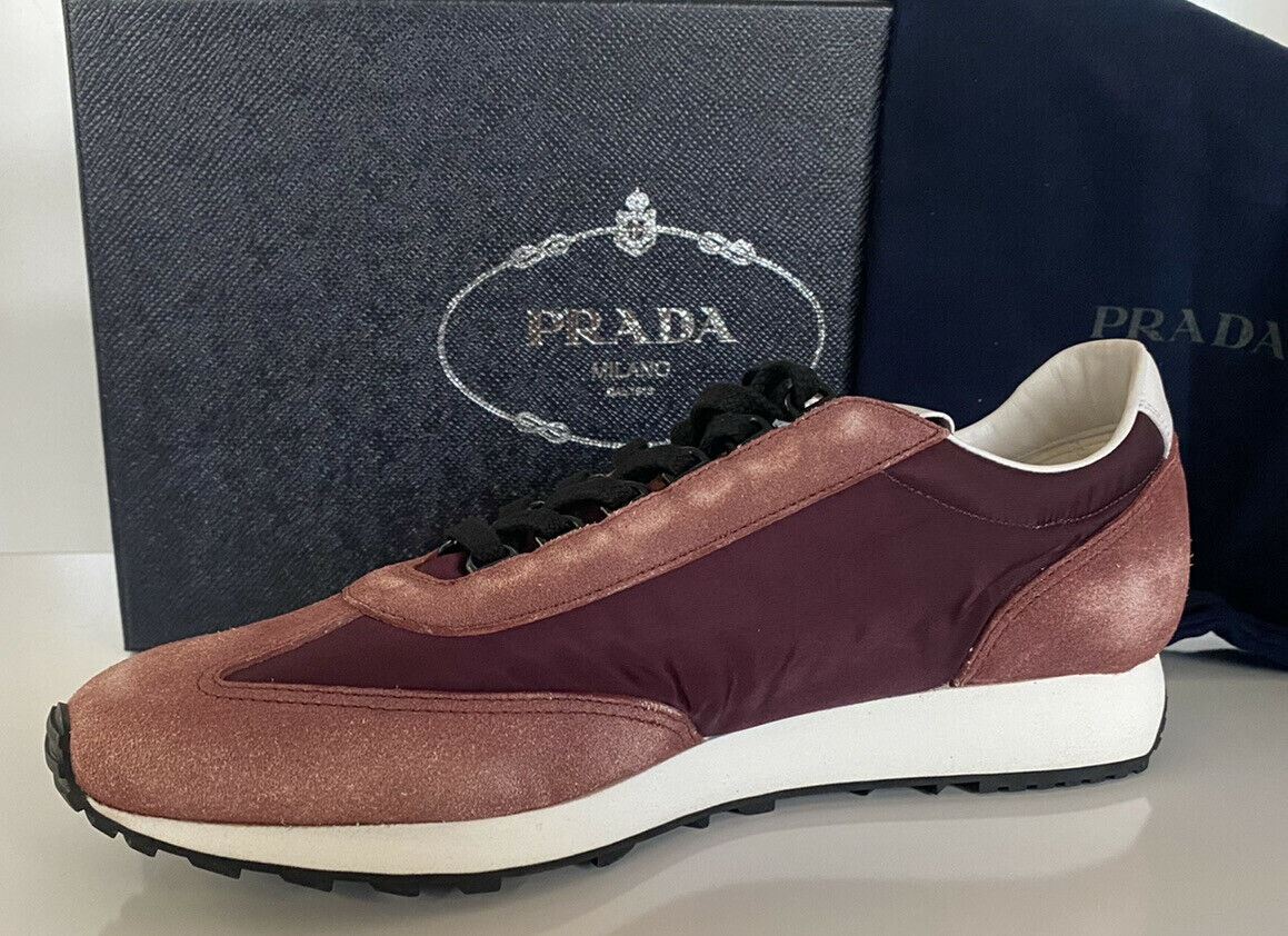 NIB $ 810 PRADA Herren-Sneaker aus Wildleder/Leder in Lila, 10 US 2EG276, hergestellt in Italien 