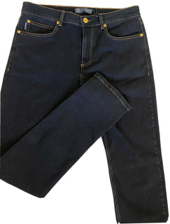 Neu mit Etikett: 450 $ Versace Herren-Denim-Jeans in Schwarz, Größe 33 US A84998S, hergestellt in Italien