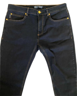 Neu mit Etikett: 450 $ Versace Herren-Denim-Jeans in Schwarz, Größe 33 US A84998S, hergestellt in Italien