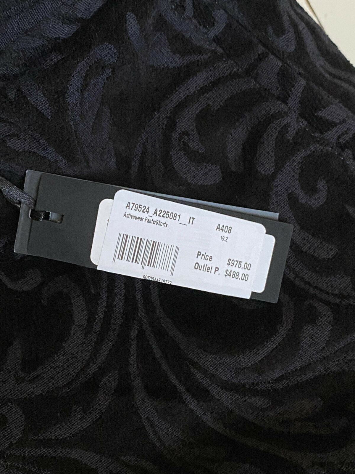 Neu mit Etikett: 975 $ Versace Schwarze Activewear-Hose für Herren, Größe M, hergestellt in Italien A79524