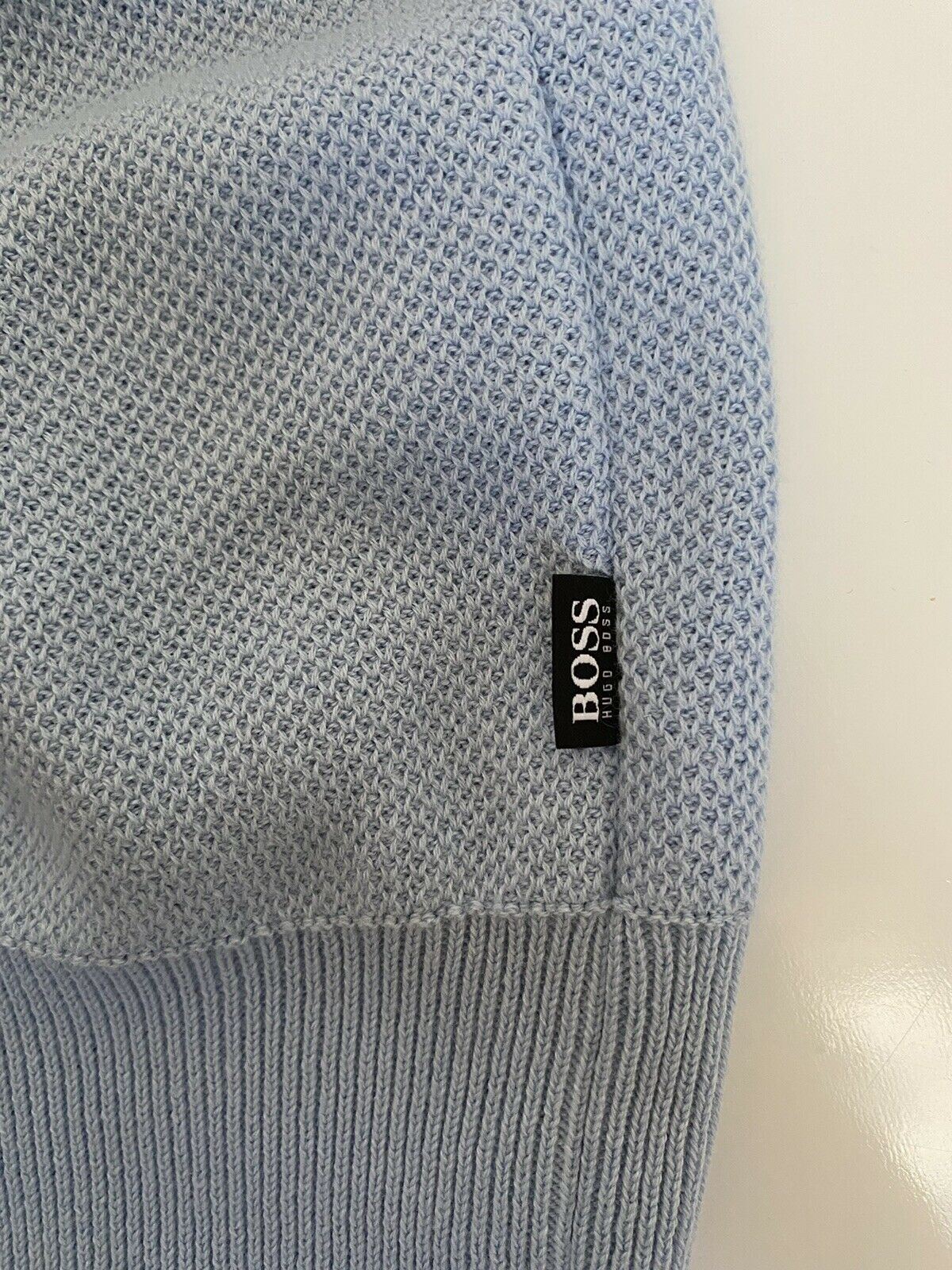 NWT $178 BOSS Hugo Boss Men's Crewneck Light Blue Sweater Medium