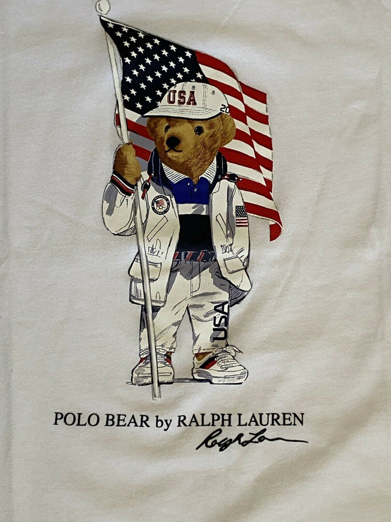 Neu mit Etikett: 35 $ Polo Ralph Lauren Jungen-T-Shirt Bear Olympic Team USA XL (18–20)
