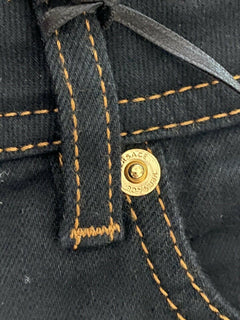 Neu mit Etikett: 500 $ Versace Damen-Denim-Jeans in Schwarz, Größe 26 US A89556S, hergestellt in Italien