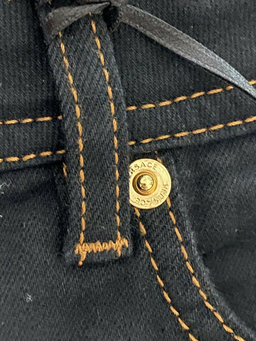 NWT $500 Versace Women's Denim Black Jeans Size 26 US A89556S Made in Italy