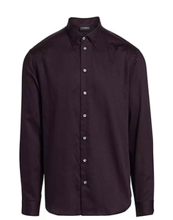 Neu mit Etikett: 275 $ Emporio Armani Herren-Hemd mit Mini-Karomuster in Lila XL