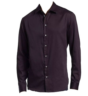 Neu mit Etikett: 275 $ Emporio Armani Herren-Hemd mit Mini-Karomuster in Lila XL