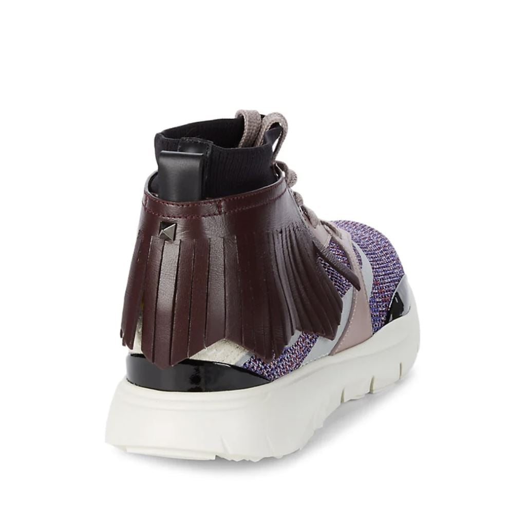 NIB $945 Valentino Garavani Colorblock & Leather Fringe-Trim Sneakers 41 (8 US)