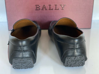 NIB Bally Herren Loafers aus genarbtem Rindsleder, Schwarz, 8 US IT 6233869 
