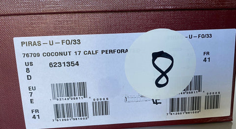 NIB Bally Herren-Loafer-Schuhe aus perforiertem Kalbsleder, Kokosnuss, 8 US 6231354 