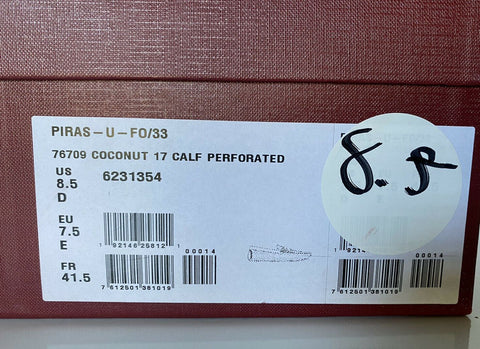 NIB Bally Mens Perforated Calf Leather Loafers Shoes Coconut 8.5 US IT 6231354