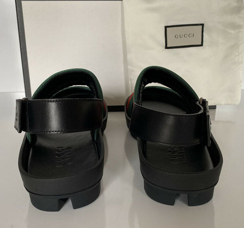 NIB Gucci Mens Cirano Web Logo Nylon/Leather Sandals 9 US (Gucci 8.5) IT 428578