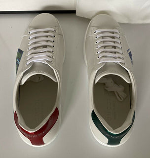 NIB Gucci Ace Loved Herren-Sneaker aus weißem Leder, 7,5 US (Gucci 7) IT 548758 