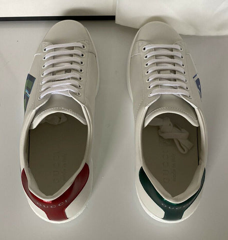 NIB Gucci Ace Loved Herren-Sneaker aus weißem Leder, 7,5 US (Gucci 7) IT 548758 