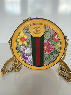 Neu mit Etikett: Gucci Ophidia GG Flora Runde Umhängetasche 550618 92YAC Hergestellt in Italien