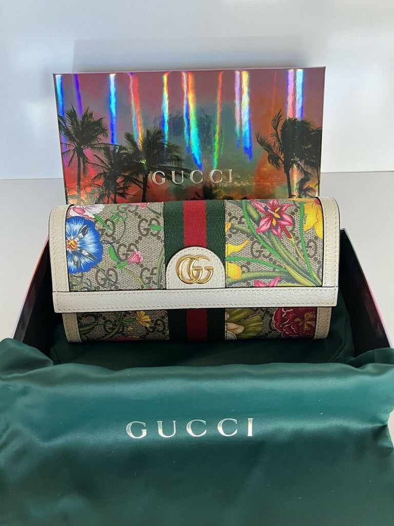 Neu mit Etikett: Gucci Ophidia Flora GG Floral Damen-Kontinentalbrieftasche IT 523153 