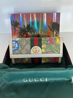 Neu mit Etikett: Gucci Ophidia Flora GG Floral Damen-Kontinentalbrieftasche IT 523153 