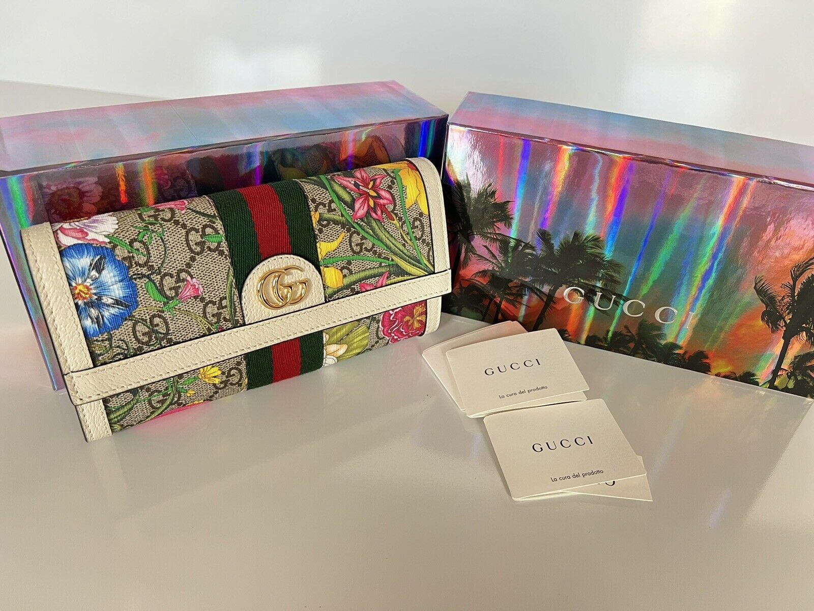 NWT Gucci Ophidia Flora GG Floral Women's Continental Wallet IT 523153
