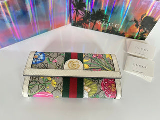 Neu mit Etikett: Gucci Ophidia Flora GG Floral Damen-Kontinentalbrieftasche IT 523153 