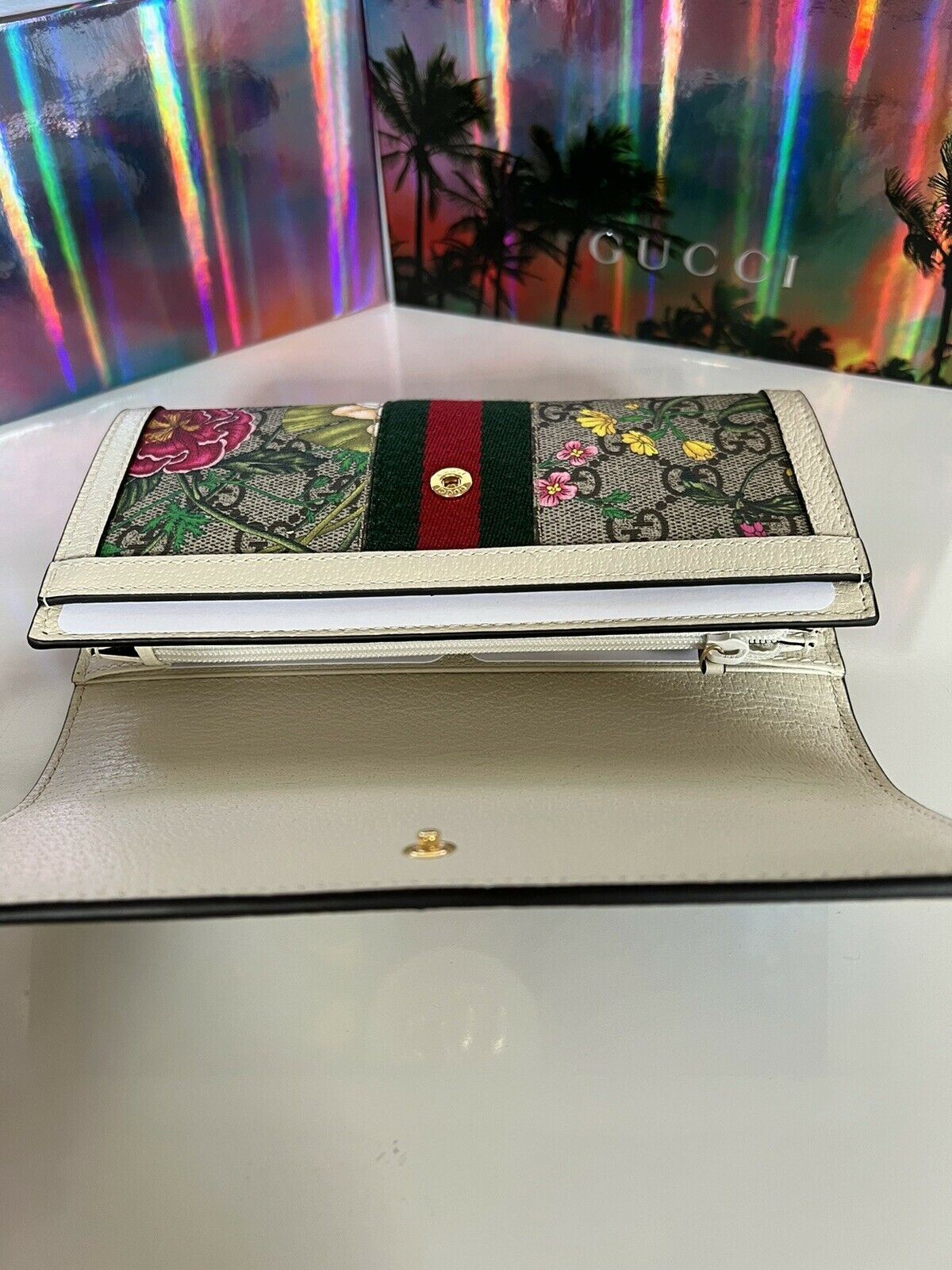 NWT Gucci Ophidia Flora GG Floral Women's Continental Wallet IT 523153